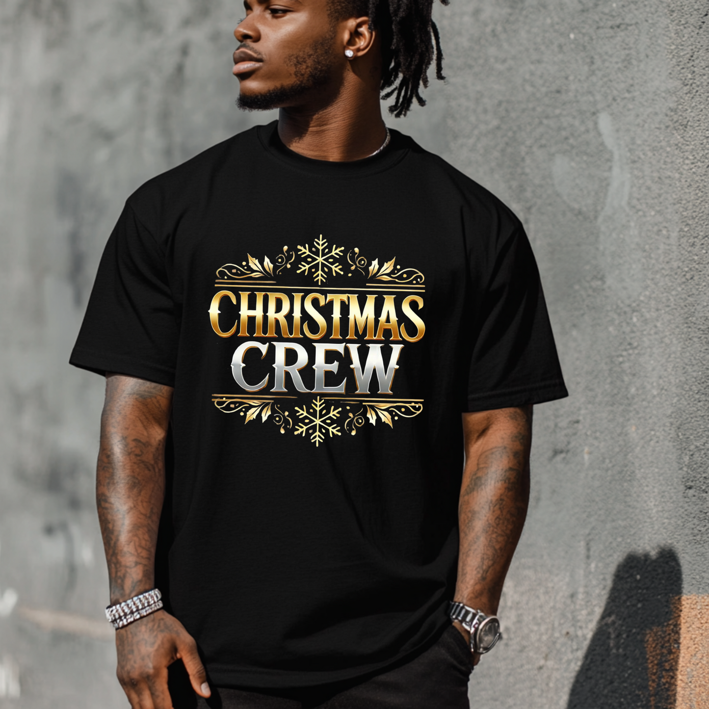 Slver & Gold Christmas Crew Tshirt