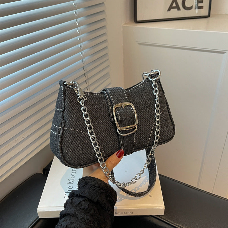 Denim Crossbody Small Square Bag