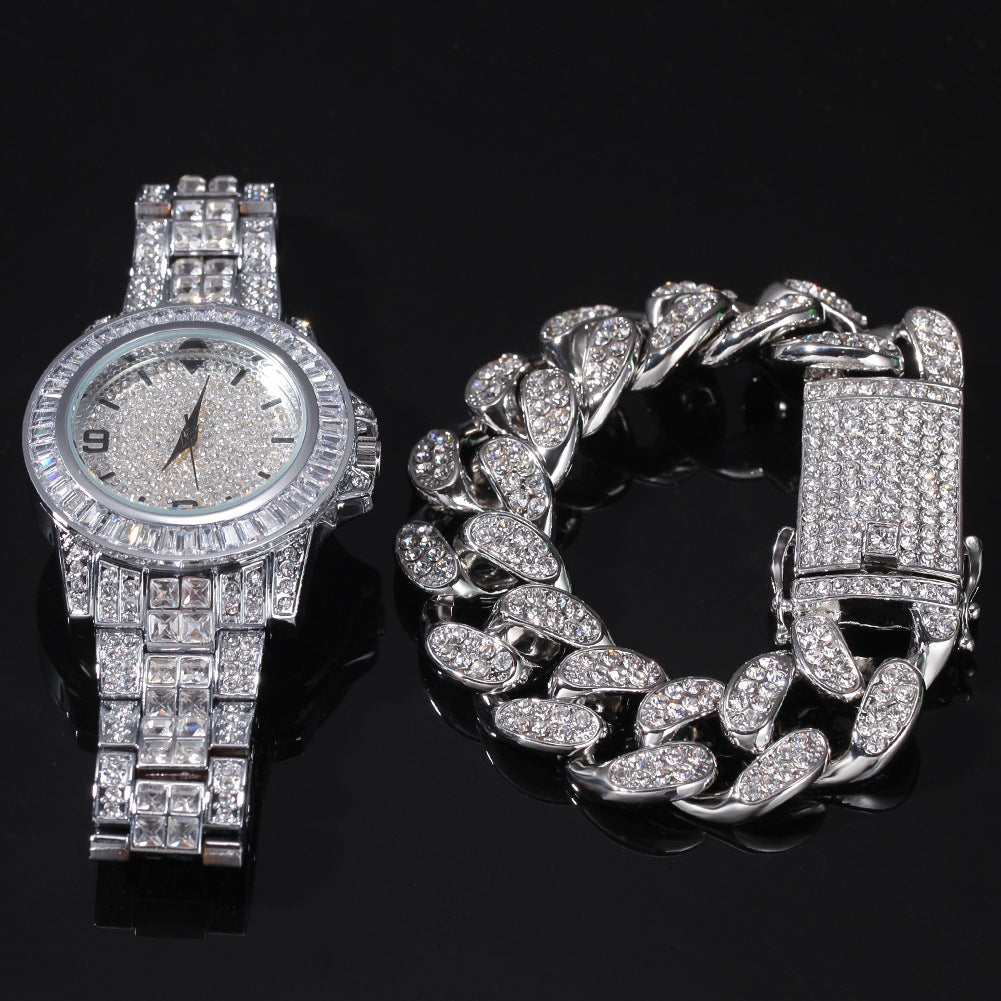 Bracelet necklace watch three piece set