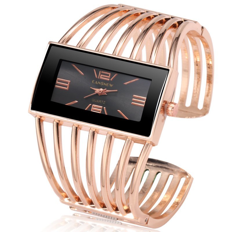 Luxury Fashion Rose Gold Bangle Bracelet Watch