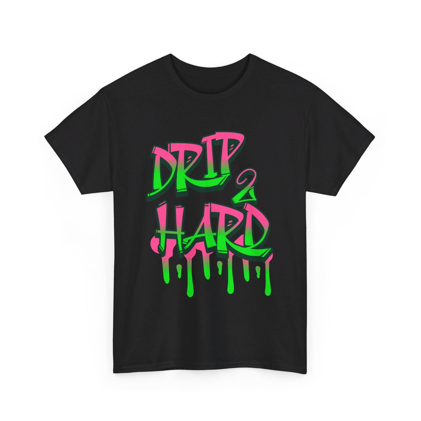 Unisex Drip 2 Hard Tee- pink & green