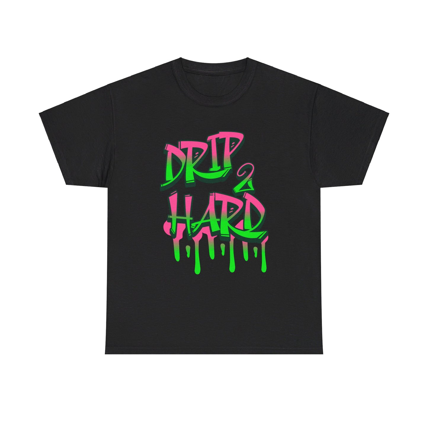 Unisex Drip 2 Hard Tee- pink & green