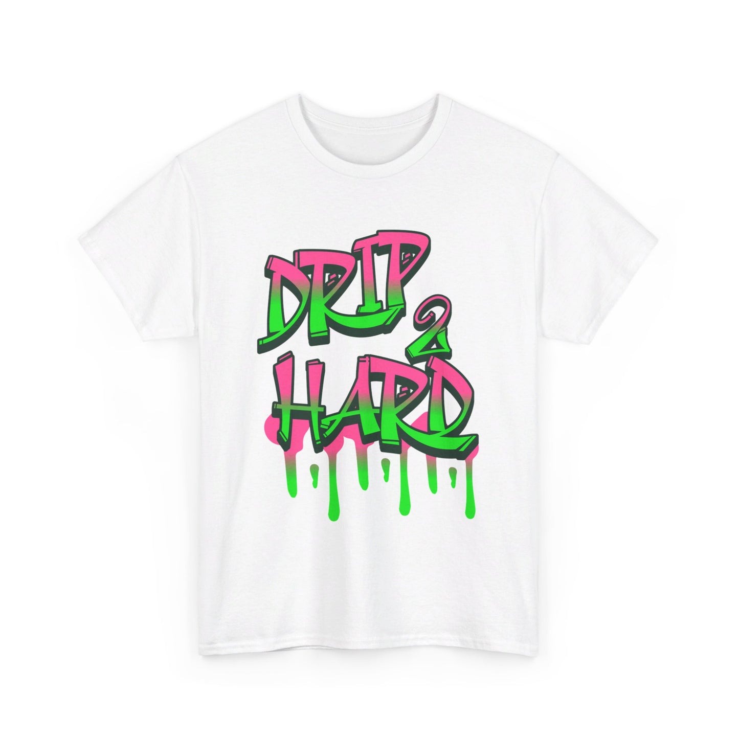 Unisex Drip 2 Hard Tee- pink & green