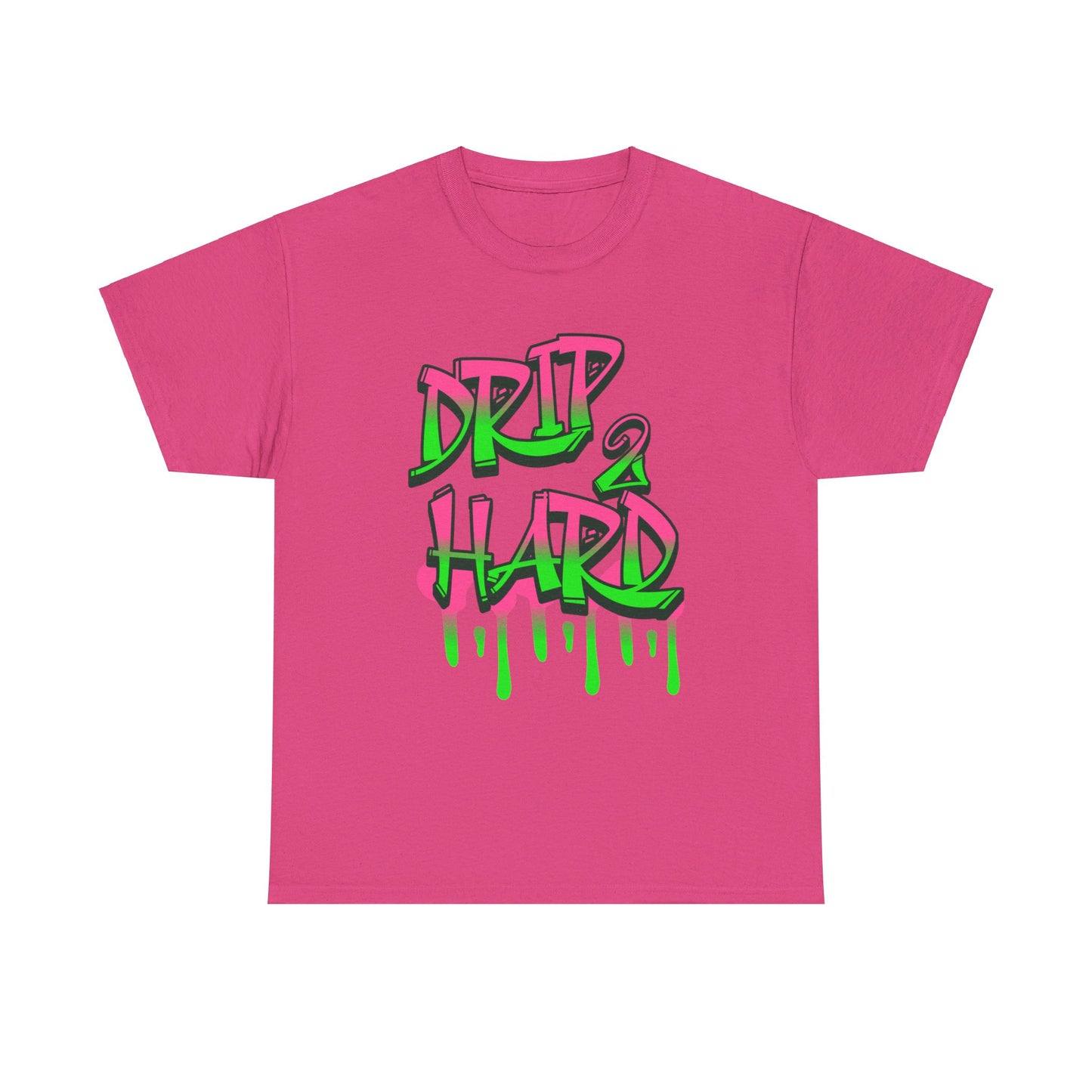 Unisex Drip 2 Hard Tee- pink & green