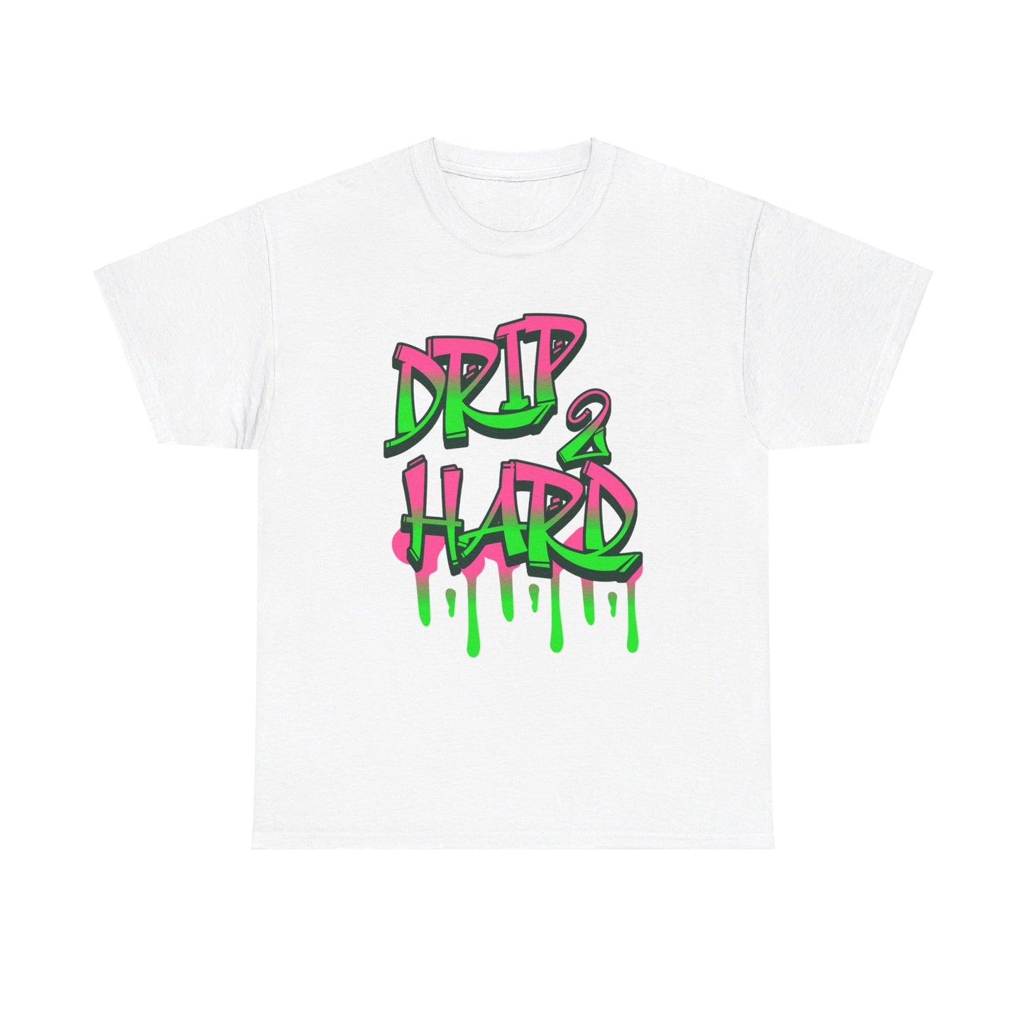 Unisex Drip 2 Hard Tee- pink & green