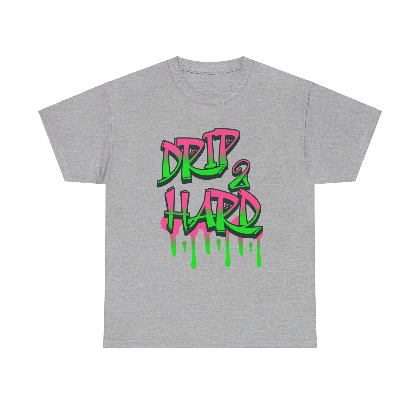 Unisex Drip 2 Hard Tee- pink & green