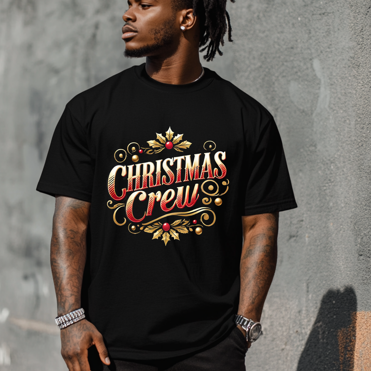 Red & Gold Christmas Crew Tshirt