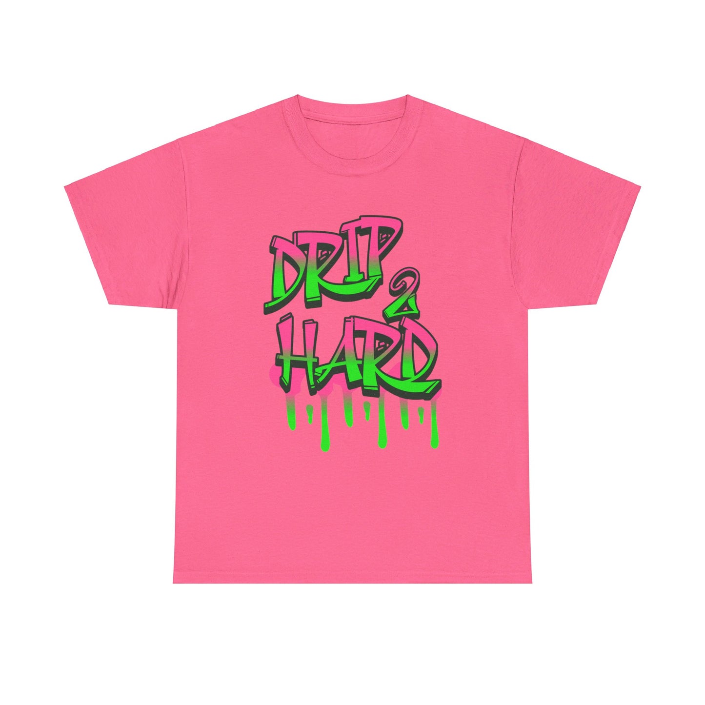 Unisex Drip 2 Hard Tee- pink & green