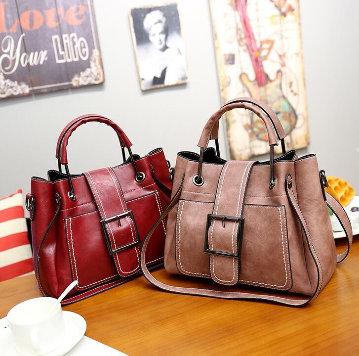 Women Handbag Ladies Soft Pu Leather Bag Pin Type