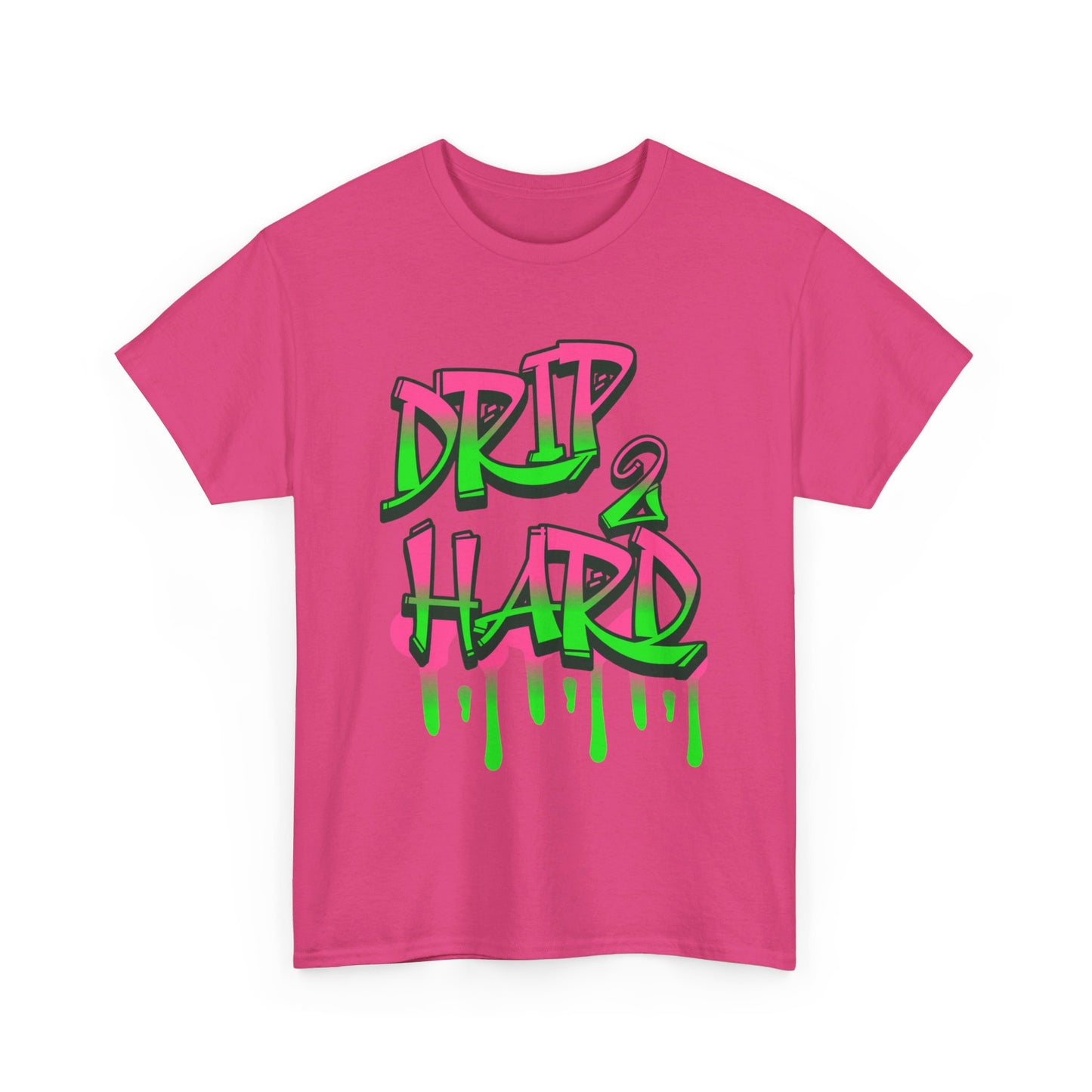 Unisex Drip 2 Hard Tee- pink & green