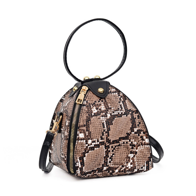 Leopard print triangle handbag