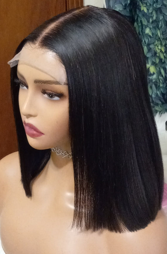 Glueless Raw Indian  5x5 Transparent Lace Straight Bob