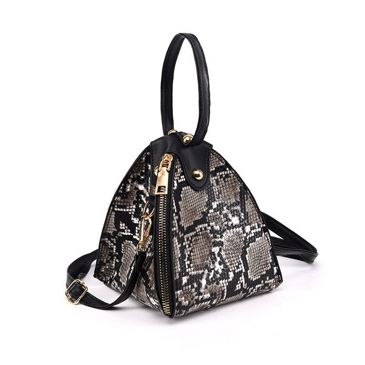 Leopard print triangle handbag