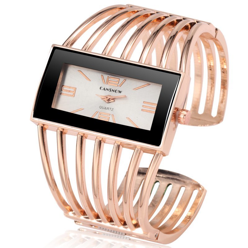 Luxury Fashion Rose Gold Bangle Bracelet Watch