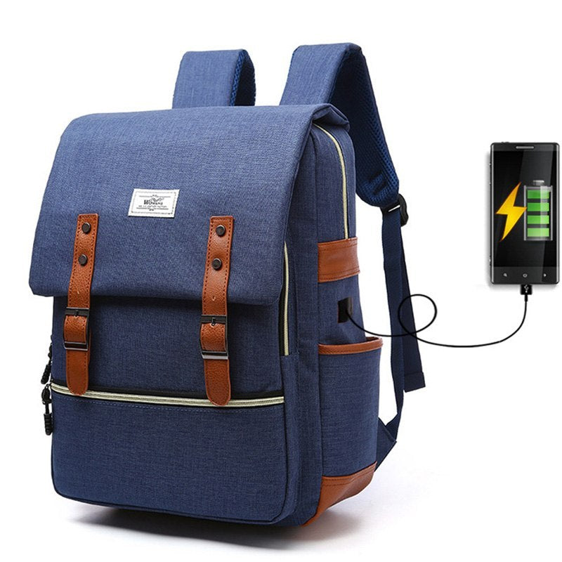 Canvas Backpack with USB charging/travel