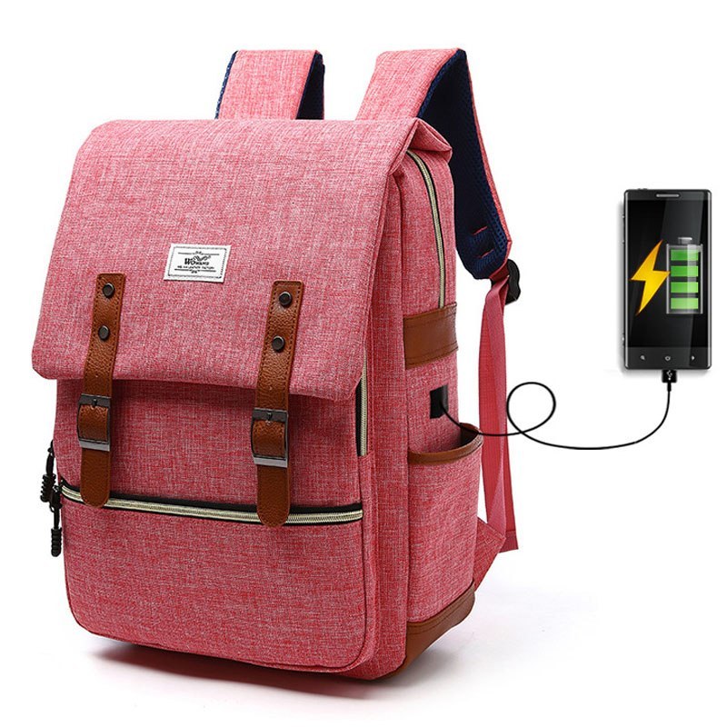 Canvas Backpack with USB charging/travel