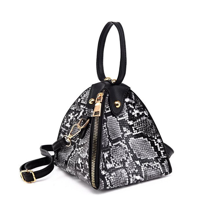 Leopard print triangle handbag