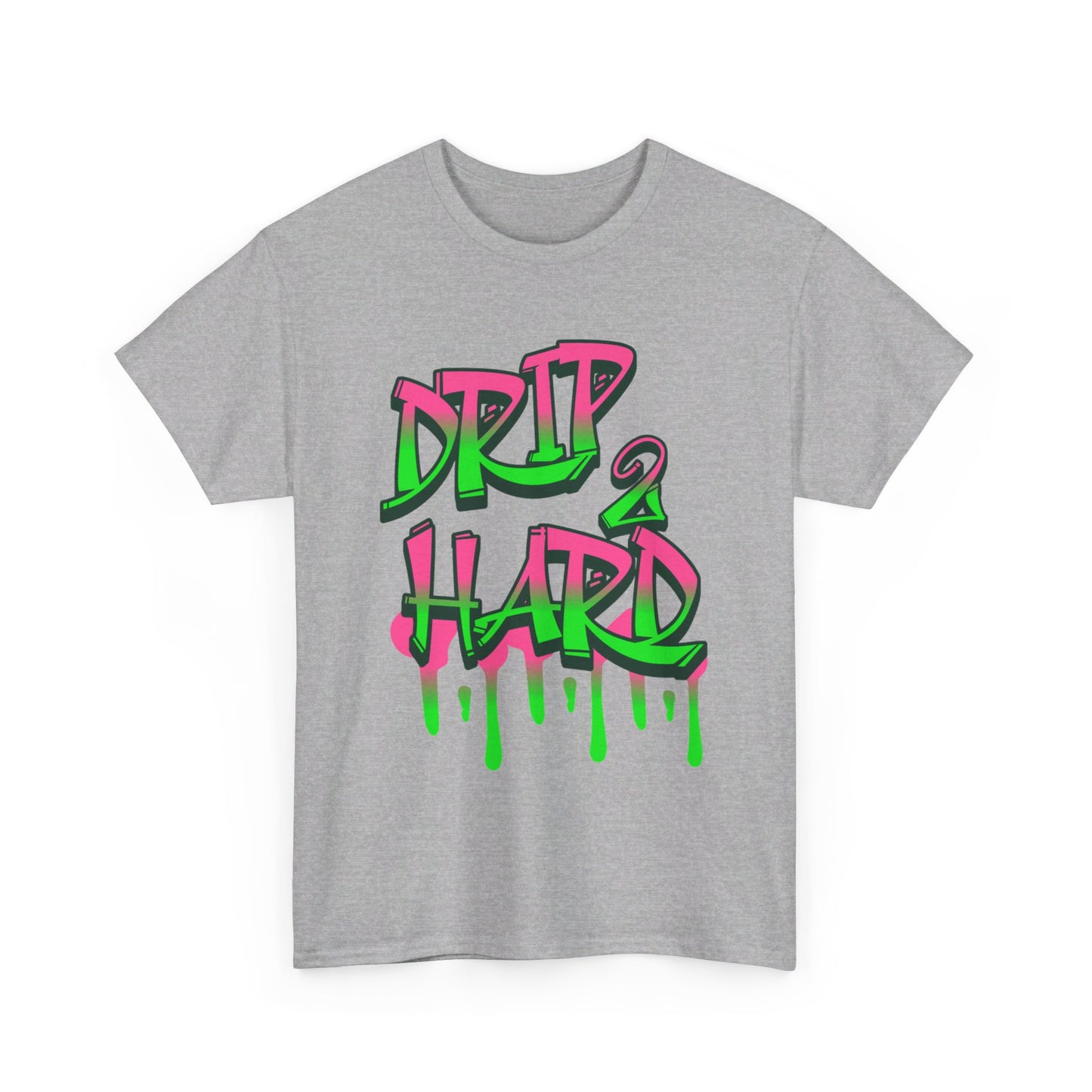 Unisex Drip 2 Hard Tee- pink & green