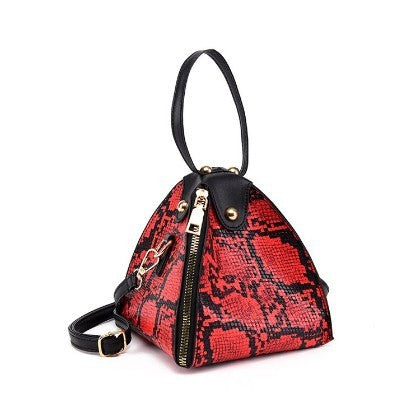 Leopard print triangle handbag