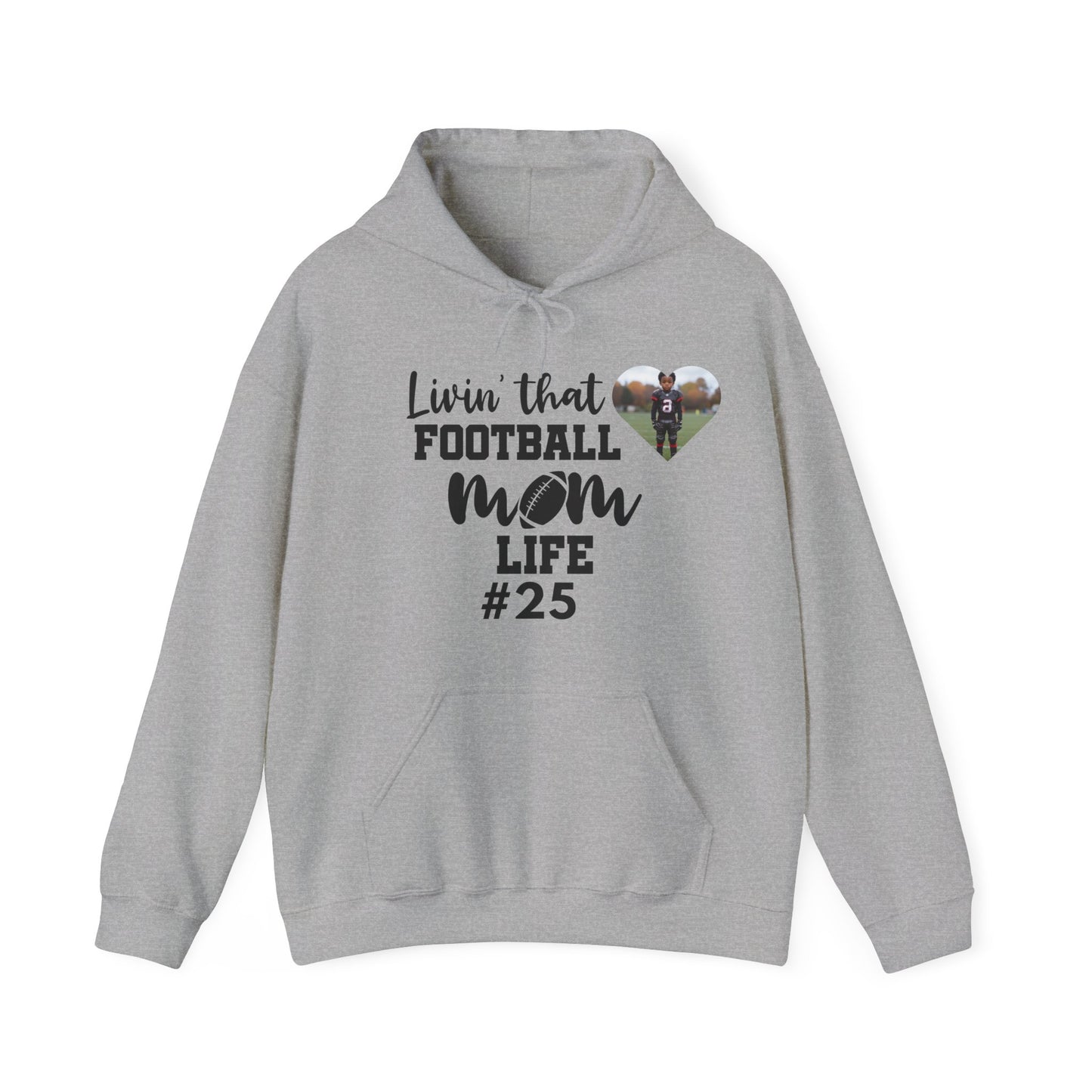 Customizable Football Mom Hoodie | Add Your Player’s Photo | S-5XL Sizes