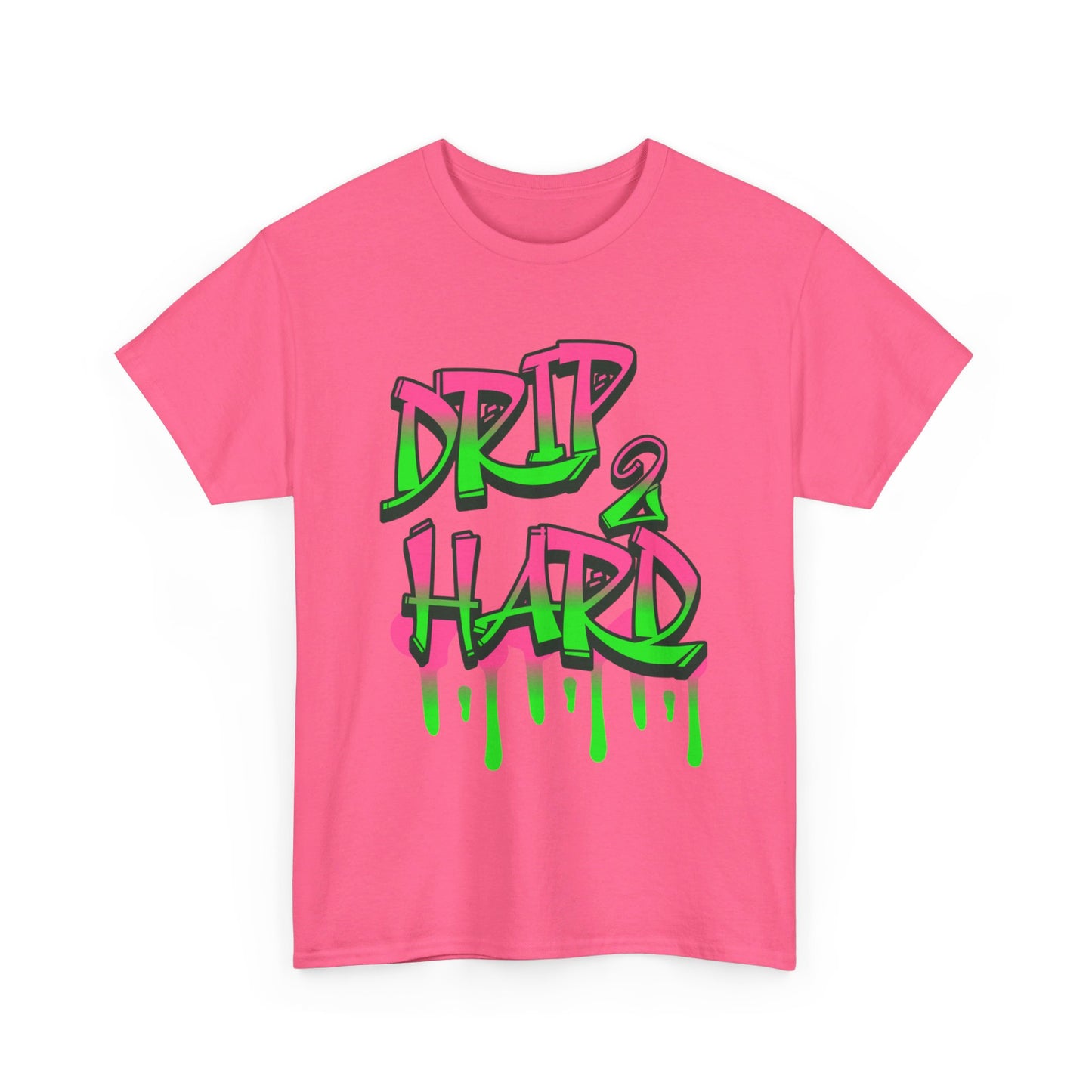 Unisex Drip 2 Hard Tee- pink & green