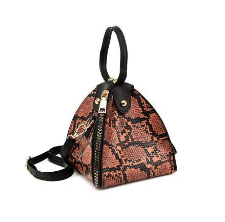 Leopard print triangle handbag